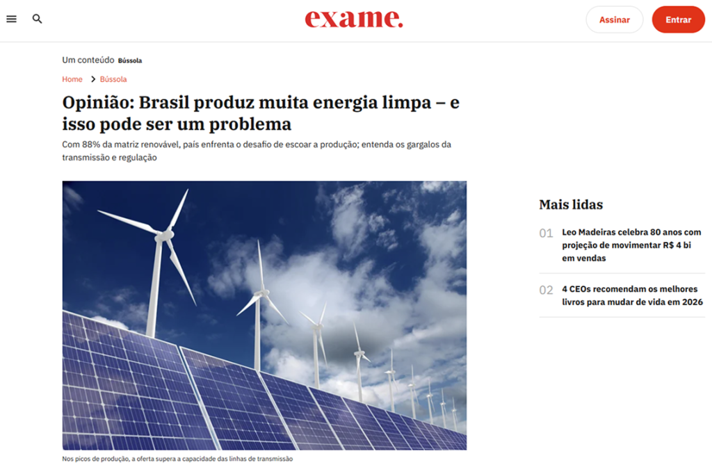 Setta em destaque na Exame: reflexões sobre o futuro do setor elétrico brasileiro 